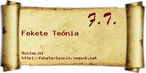 Fekete Teónia névjegykártya